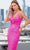 SCALA - 60297 Plunging V-Neck Sheath Gown Special Occasion Dress 00 / Fuchsia