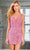 SCALA 60303 - Striped Embellished Cocktail Dress Special Occasion Dress 000 / Pink Combo