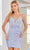 SCALA 60310 - V-Neck Sequin Cocktail Dress Special Occasion Dress 000 / Peri/Silver
