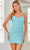 SCALA 60318 - Corset Bodice Cocktail Dress Special Occasion Dress 000 / Turquoise