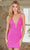 SCALA 60326 - Deep V-Neck Cocktail Dress Special Occasion Dress 000 / Fuchsia