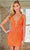 SCALA 60326 - Deep V-Neck Cocktail Dress Special Occasion Dress 000 / Orange