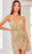 SCALA 60330 - Faux Wrap Cocktail Dress Special Occasion Dress 000 / Gold