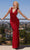 SCALA 60361 - Sleeveless V-Neck Evening Dress Special Occasion Dress 000 / Red