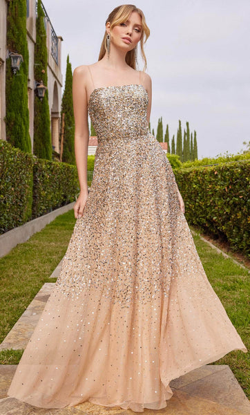 SCALA 60366 - Wire Thin Strapped Flowy Dress Couture Candy SCALA 60366 - Wire Thin Strapped Flowy Dress Couture Candy