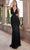 SCALA 60378 - Plunging V-Neck Side Cut-Out Evening Dress Special Occasion Dress 000 / Mermaid & Black