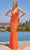 SCALA 60378 - Plunging V-Neck Side Cut-Out Evening Dress Special Occasion Dress 000 / Orange
