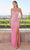 SCALA 60386 - Scoop Neck Sequined Slit gown Evening Dresses