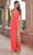 SCALA 60389 - Plunging V-Neck Sleeveless Evening Gown Special Occasion Dress 000 / Hot Coral
