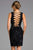 Scala - Lace Up Back Beaded Short Dress 48922 - 1 pc Black In Size 2 Available CCSALE 2 / Black