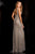 SCALA - Low Scoop Back Prom Dress 48724 - 1 pc Lead/Silver in size 16 Available CCSALE 16 / lead/silver