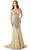 Shail K 1143 Star Studded V Neck Long Prom Dress - 1 pc Nude/Silver In Size 16 Available CCSALE 16 / Nude/Silver