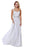 Shail K - Embellished V-neck Tulle A-line Dress 12213 - 1 pc White In Size 8 Available CCSALE 8 / White