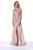 Shail K - Off Shoulder Sequin Embellished High Slit Prom Dress 12202 - Navy in Size 2 Available CCSALE 2 / Navy