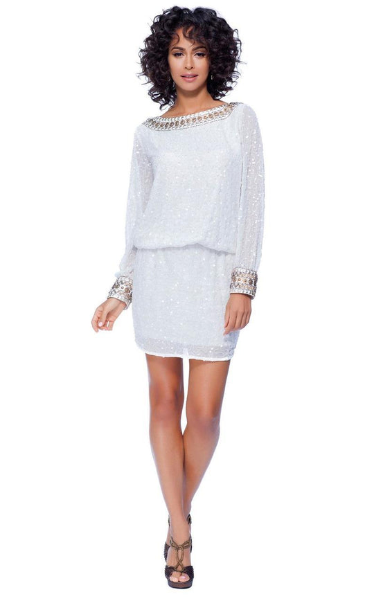 Shail K - Splendid Beaded Scoop Sheath Dress 1083