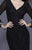 Shail K V Neck Beaded Long Sleeves Dress 21248 - 1 pc Black In Size 6 Available CCSALE 6 / Black