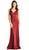 Sheer V-Neck Sleeveless Long Formal Dress Evening Dresses XXS / Red
