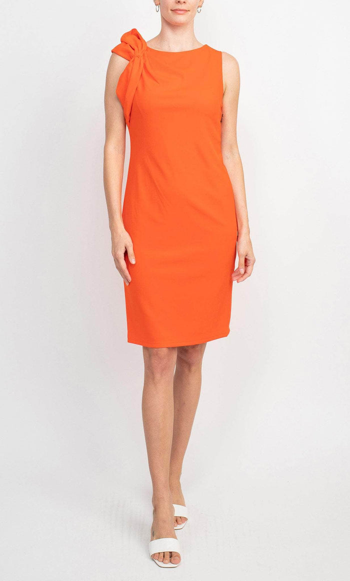Shelby & Palmer A1150 - Sleeveless Bow Accented Cocktail Dress Cocktail Dresses 10 / Orange