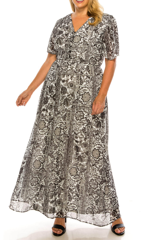 Shelby & Palmer R650 - Short Sleeve V-Neck Casual Dress Special Occasion Dress