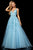 Sherri Hill - 11335 Beaded Embroidered Tulle V Neck A Line Dress Prom Dresses 00 / Light Blue