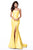 Sherri Hill - 51671 Strapless Taffeta Long Mermaid Dress With Train Prom Dresses 00 / Yellow