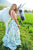 Sherri Hill - 51959 Two Piece V-neck Floral Print A-line Dress Prom Dresses 00 / Blush/Aqua Print