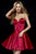 Sherri Hill - 52197 Strapless Corset Satin A Line Cocktail Dress Homecoming Dresses 00 / Red