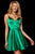 Sherri Hill - 52253 Sleeveless V-Neck Satin Short Dress Special Occasion Dress 00 / Emerald