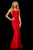 Sherri Hill - 52338 Sexy Open Back Foliage Motif Fitted Dress Prom Dresses 00 / Red