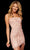 Sherri Hill - 52339 Strapless Applique Straight Short Fitted Dress Special Occasion Dress 00 / Blush
