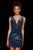 Sherri Hill - 52356 Deep V-neck Glitter Fitted Dress Special Occasion Dress 00 / Electric Blue