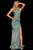 Sherri Hill - 52481 Halter Neck Glitter Stretch Fitted Dress Pageant Dresses 00 / Electric Aqua