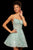 Sherri Hill - 52512 Metallic Lace Short Cocktail Dress Special Occasion Dress 00 / Seafoam