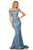 Sherri Hill - 52825 Off The Shoulder Fitted Glitter Evening Dress Evening Dresses 00 / Electric Blue