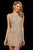 Sherri Hill - 52992 Beaded Halter Short Cocktail Dress Special Occasion Dress 00 / Nude/Silver