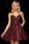 Sherri Hill - 53003 Ruched Sweetheart A-Line Short Dress Special Occasion Dress 00 / Dark Wine