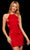 Sherri Hill - 53004 Short Halter Neck Taffeta Sheath Dress Cocktail Dresses 00 / Red