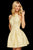 Sherri Hill - 53072 Short Sleeveless Halter Neck A-line Dress Special Occasion Dress 00 / Yellow