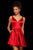 Sherri Hill - 53081 Sleeveless V-Neck Scoop Back A-Line Short Dress Special Occasion Dress 00 / Red