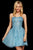 Sherri Hill - 53099 Beaded Lace Short Tulle A-line Dress Cocktail Dresses 00 / Light Blue