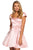 Sherri Hill - 53211 Cap Sleeve Jeweled Short Satin Dress Cocktail Dresses 00 / Blush