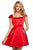 Sherri Hill - 53211 Cap Sleeve Jeweled Short Satin Dress Cocktail Dresses 00 / Red