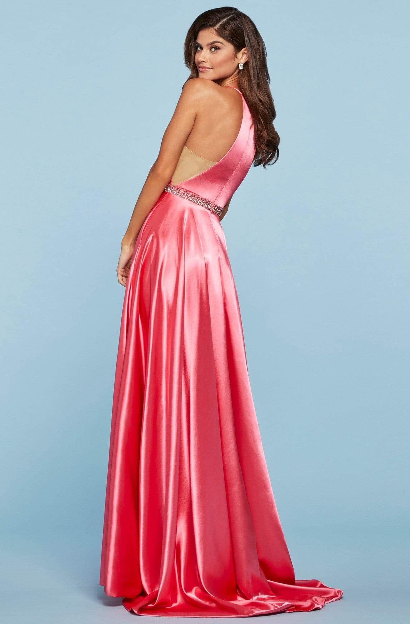 Sherri Hill - 53302 Beaded Halter Neck A-line Dress – Couture Candy