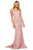 Sherri Hill - 53364 Plunging Lace Up Back Fitted Lace Dress Pageant Dresses 00 / Pink