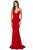 Sherri Hill - 53364 Plunging Lace Up Back Fitted Lace Dress Pageant Dresses 00 / Red