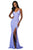 Sherri Hill - 53449 Long Deep V-Neck Beaded High Slit Dress Prom Dresses 00 / Periwinkle
