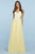 Sherri Hill - 53556 Beaded Bodice Chiffon A-Line Dress Prom Dresses 00 / Yellow/Ivory