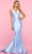 Sherri Hill - 53660 Plunging V-Neckline Fitted Mermaid Dress Evening Dresses 00 / Light Blue