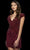 Sherri Hill - 53927 Pattern Beaded V-neck Fitted Dress Homecoming Dresses 00 / Burgundy