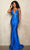 Sherri Hill - 54156 Illusion Plunging Neck Fitted Beaded Gown Prom Dresses 00 / Royal